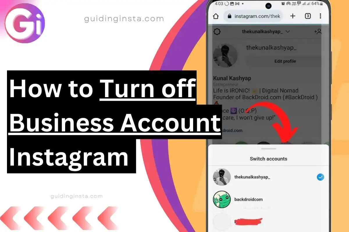 thumbnail for turning off instagram business account