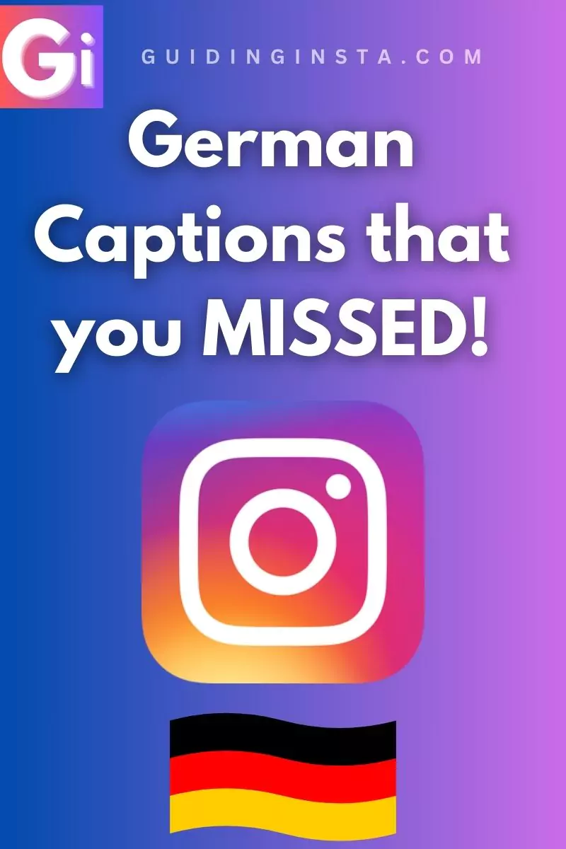 german captions text with instagram logo