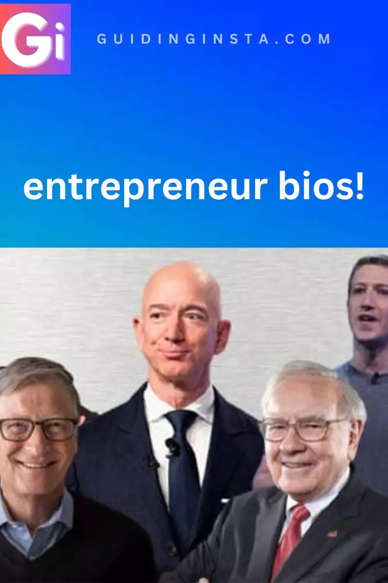 image of top entrepreneur with overlay text bios